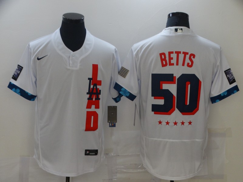 Dodgers 50 Mookie Betts White Nike 2021 MLB All-Star Flexbase Jersey,We sell and wholesale Dodgers 50 Mookie Betts White Nike 2021 MLB All-Star Flexbase Jersey on line form chian!